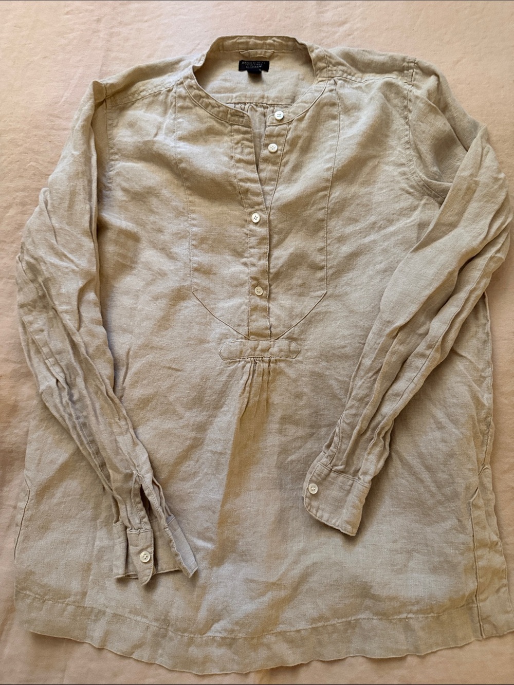 J. Crew women’s Baird Mcnutt  Linen popover Tunic top size 6 - Picture 3 of 6